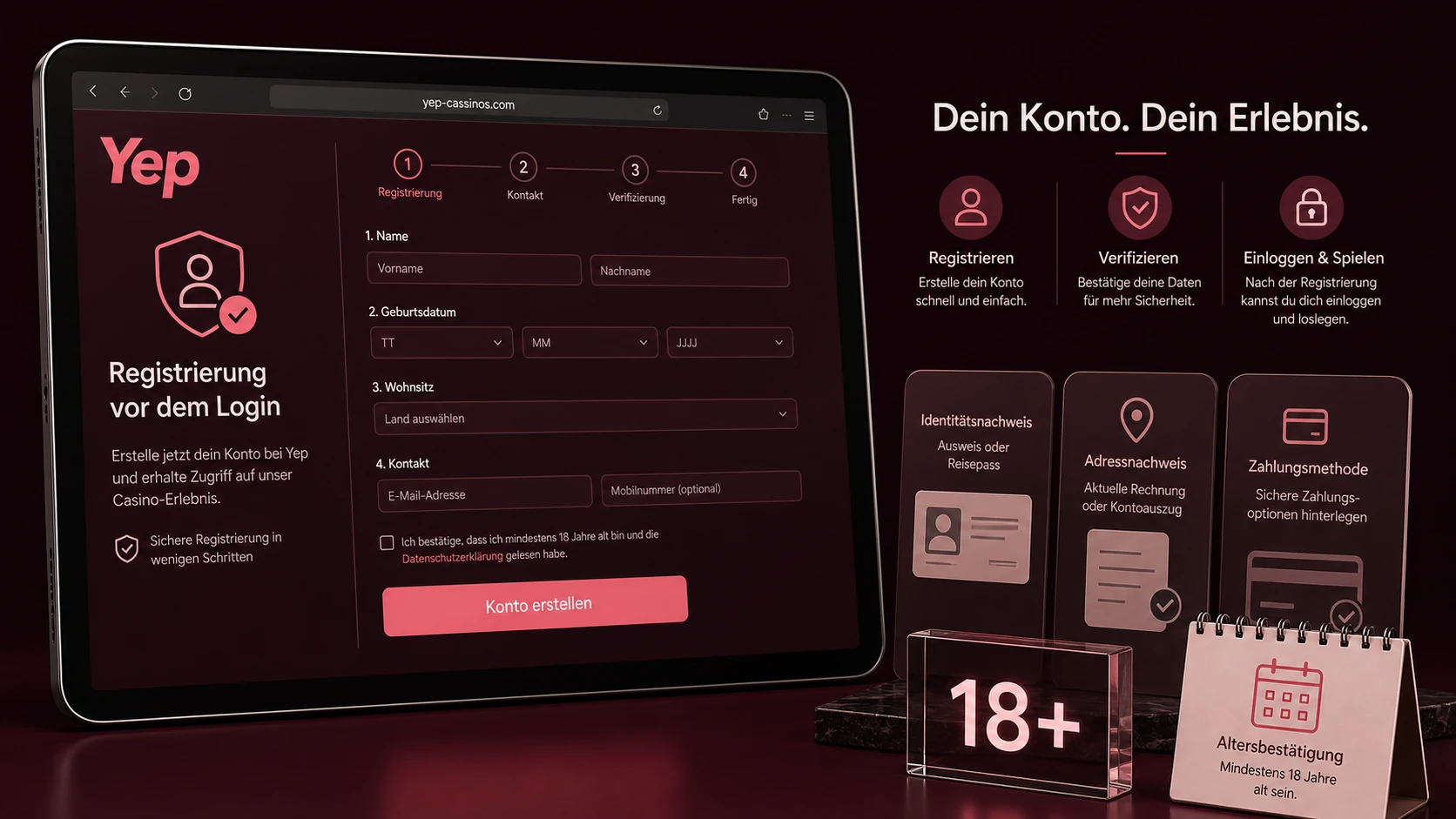 Registrierung vor dem Login
