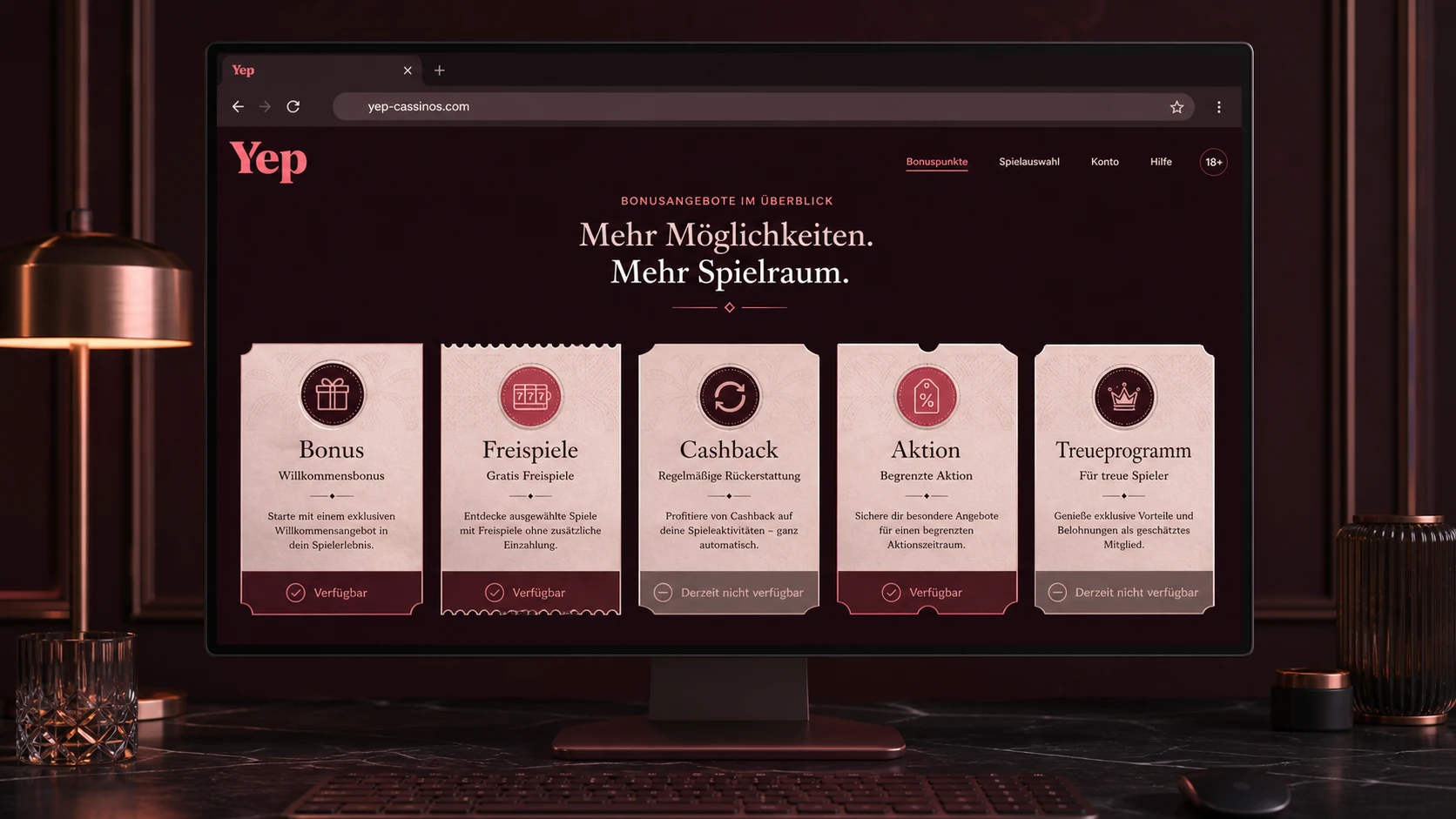 Bonusangebote bei Yep Casino